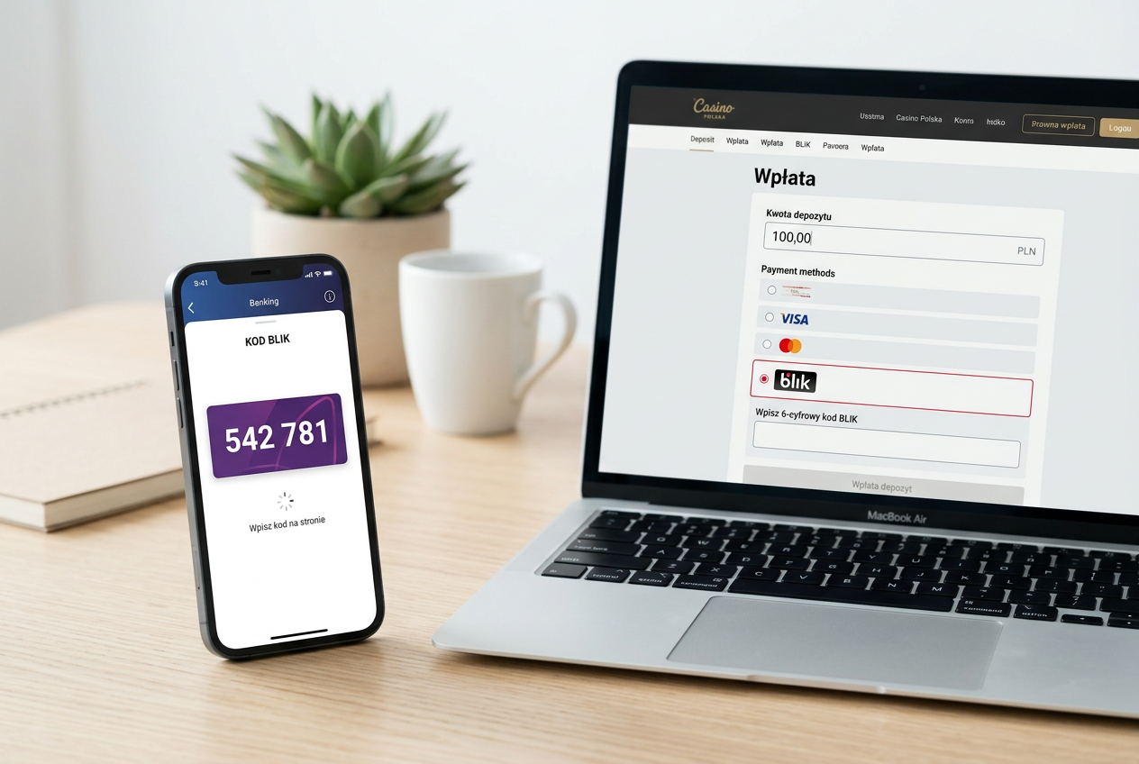 Bezpieczne płatności mobilne BLIK w kasynie na smartfonie i laptopie